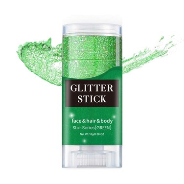 Body Glitter Stick 7 Colors Holographic Mermaid Sequins Chunky Face Glitter Stick Singer Concerts or Music Festival Rave Glitter Makeup for Face/Body/Hair/Eyes/Lip (06 Green)
