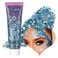Blue Face Body Glitter Gel, Holographic Shimmer Chunky Glitters Makeup for Hair Nails Eye Lips, Music Festival Concert Rave Accessories Party, Long Lasting Sparkling Mermaid Sequins Gel Kit