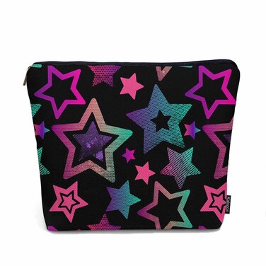 Stars Makeup Bag For Women, Adorable Cosmetic Bag Makeup Bags, Abstract Rainbow Gradient Stars Zipper Bag Travel Bags Toiletry Organizers Pouch Bags Washing Bags For Gym Bathroom