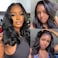 Douyin Bob Wig Human Hair 13x4 Frontal Lace Wig Body Wave HD Lace Front Wigs Human Hair Pre Plucked Glueless Bob Wigs for Women (16 inch, Natural Black)