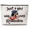 Rottweilers Gifts Makeup Bag, Just A Girl Who Loves Rottweilers Cosmetic Bags, Dog Makeup Zipper Pouch Bag, Dog Lover Inspired Gift, Birthday Gift For Women Girls, 18