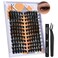 Super Dark Lash Clusters 8-18mm Mega Cat Eye Lashes Kit Silk material Durable Cotton Band D Curl Thick Volume Eyelash Clusters Waterproof 144Pcs DIY Lash Extensions Kit by Hiklasy