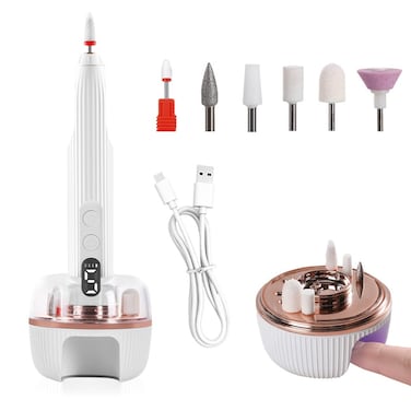 Portable Nail Drill Set with UV Nail Lamp, Electric Nail Polisher with Nail Light, Nail Drill Machine Nail Dryer with LED Display, Manicure Pedicure Kit Nail Tools for Travel Home Salon Use