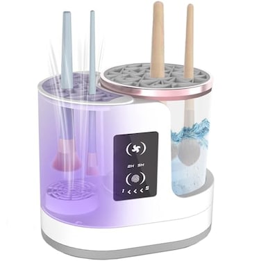 Makeup Brush Cleaner Machine Electric Makeup Brush Cleaner Automatic Cosmetic Brush Cleaner with Brush Clean Mat Spinning Makeup Brush Cleaner Fit For All Size Brush USB Charging Makeup Brush Cleaner