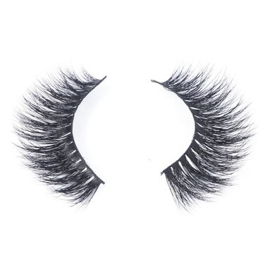 Miss Kiss 1 Pair 3D Mink Lashes Lash Natural Look Eye Lashes Soft Fluffy False Lash Cat Eye Fake Eyelashes Wispy Handmade Eyelash Strips Pack for Makeup Reusable 12 MM