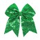 Jumbo Glitter Cheer Bow Clip - 7 Inch Large Cheerleading Sequin Hair Bow with Tails for Girls Teen Softball Cheerleader Outfit Uniform (Green)