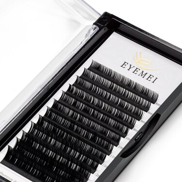 Eyelash Extensions 0.10 D Curl Natural Faux Mink Eyelash Extensions Individual Lashes Extension 13mm Tray Salon Use by EYEMEI