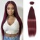 REMY Straight Human Hair Bundles Red Human Hair 99j Burgundy Color 22 Inch Unprocessed Brazilian Virgin Human Hair 1 Bundle Double Weft Extension