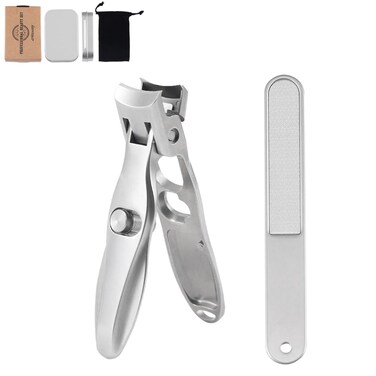 German Nail Clippers for Men Thick Nails, Heavy Duty Toe Nail Clippers for Seniors, Large Wide Jaw Opening Fingernail Clipper Cutters with Catcher for Women