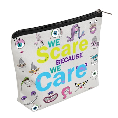 WZJHCL Monster Cartoon Movie Makeup Pouch Bag Cartoon Character Face Cosmetic Kit Bag We Scare Because We Care (Scare M Care)