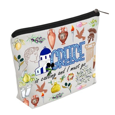 WZJHCL Greece Trip Travel Pouch Bag Greece Travel Gift Greece Memorial Gift Greece Souvenir Greece Travel Storage Organizer Bag (Greece)