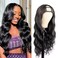 U Part Human Hair Wig Body Wave Brazilian Virgin Hair Glueless Wigs Human Hair 180% density U Part Wig for Black Women U Part Wig Human Hair Upart half wig Natural Black Color 18 inch