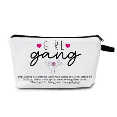 Girl Gang Makeup Bag Best Friend Friendship Gift Soul Sister Inspirational Gifts Birthday Gift Girls Trip Gifts Favors Wedding Bachelorette Party Girls Bridesmaid Cosmetic Bag Zipper