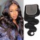 Amella Hair Body Wave T part Human Hair lace Closure Middle Part 100% Unprocessed Brazilian Human Remy Hair 4x0.75inch Lace Closure Can Be Dyed and Bleached Natural Black Color 10inch