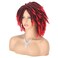 Dreadlock Braided Wigs with Headband Synthetic Goddess Faux Locs Hair Wig with Curly Ends Freetress Twist Crochet Hair Wigs For Black Women and Men (Ombre/Red, Dreadlock Wig)