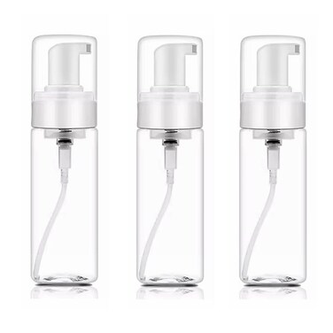 Foaming Dispenser Bottle,3Pcs 7oz/200ml Transparent Empty Spray Bottles Plastic Foam Pump Bottle Travel Soap Bottle Soap Foam Bottle Portable Foam Bottle for Hand Soap,Lash Cleanser