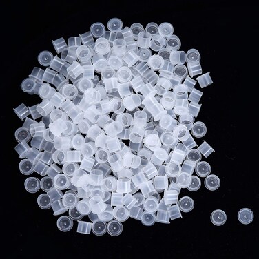 Tattoo Ink Caps Large,500pcs White Plastic Disposable Microblading Makeup Ink Cups Caps with Base, Pigment Ink Cap Sizes 17mm Large Ink caps