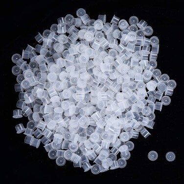 Tattoo Ink Caps Medium,500pcs White Plastic Disposable Tattoo Ink Cups with Base,Makeup Tattoo Pigment Ink Cap Sizes 13mm Medium for Tattoo Ink,Tattoo Kits,Tattoo Supplies(500M)