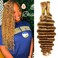 Human Braiding Hair For Boho Braids No Weft Deep Wave Bulk Human Hair for Braiding 100g 2 Bundles Human Hair Brazilian Virgin Human Hair Extensions 18Inch 27#