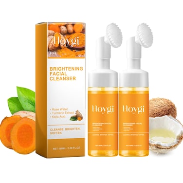 2 Pcs Turmeric Facial Cleanser, Turmeric Facial Wash, Turmeric Foaming Cleanser for All Skin