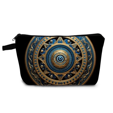 Eye Pattern Present Evil Eye Makeup Bag Cute Small Organizer Bag with Zipper Evil Eye Print Cosmetic Bag Birthday Present for Women Friends Sisters