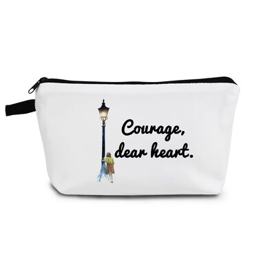 Lucy In Narnia Quote Makeup Bag Narnia Movie Fans Gift Organizer Bag Courage Dear Heart Toiletry Zipper Pouch Cosmetic Bag Gift for Narnia Fans Women Friends