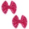 Love Fairy Glitter Bow Hairpin - A sparkling sequin bow tie hair clip, 5 inches, perfect for girls, teens, and women (Hot Pink)