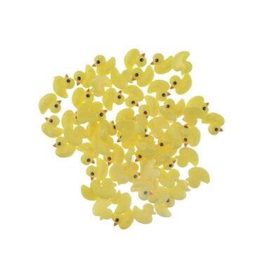 Vctitil 100pcs Mini Duck Resin Nail Decorations,Mini DIY Cartoon Yellow Duck Resin Ornament Handicraft Cabochons Duck Resin Figurines Nail Accessorie