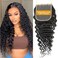 QTHAIR Deep Wave Closure Human Hair 22INCH 16A Deep Wave hd Lace Closure 4x4 Free Part Lace Closure 100% Unprocessed Brazilian Virgin Human Hair Swiss Lace Closure 150% Density Natural Black Color