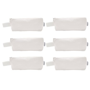Multi-purpose 100% Cotton 12oz Canvas Zippered Cosmetic Makeup Pouch 6-pack
