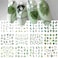 12pcs Green Leaf Nail Stickers - Diowino Water Transfer Nail Art Stickers Tropical Rain Forest Leave Series Nail Decals Nail Accessories for Acrylic Nails Women Girls