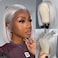 Silver Grey 13x4 Lace Front Bob Wig Brazilian Virgin Human Hair Wig Pre Plucked Hairline with Baby Hair UHD Transparent Lace Natural Looking Bleach Knots Glueless Wigs for Women 180% Density 12 Inch