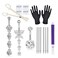 17PCS Piercing Kit - Belly Button Piercing Kit Belly Button Rings Piercing Pliers 14G 16G Stainless Steel Piercing Needles Tools for DIY Piercing Self Belly Piercing Kit