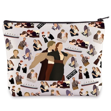 WZMPA Jack Dawson Cosmetic Bag Rose Fans Gifts 90s Romantic Movies Makeup Zipper Pouch Bag Jack &amp; Rose Merchandise (WHERE TO MISS)