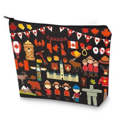 WZMPA Funny Canada Trip Cosmetic Bag - Souvenir Gift Vacation Makeup Zipper Pouch Bag - Travel Merchandise