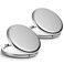 Compact Mirror Bulk, Set of 2 Double-Sided 1X/2X Magnifying Purse Pocket Makeup Mirrors(Round, Silver)