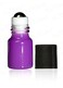 True Essence 2 ml, 5/8 Dram Purple Glass Micro Mini Roll-on Glass Bottles with Metal Roller Balls &amp; BPA Free Black Caps. - Refillable Aromatherapy Essential Oil Roll On (12)