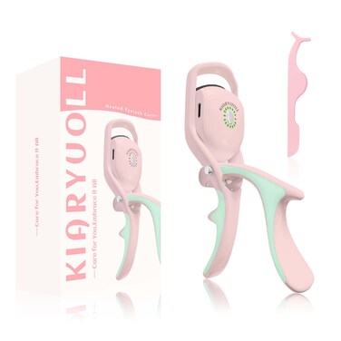 Electric Heated Eyelash Curler Kit Hot Lash Therapy Professional Eyelash Tools Battery Powered Lash Lifter Rechargeable Clamp for Various Eye Types Plastic Material (Colour Pink)
