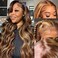 28 Inch Ombre Lace Front Wig Human Hair 180% Density 360 4/27 Highlight Lace Front Wig Human Hair Honey Blonde HD Lace Front Wig Human Hair Body Wave Balayage Wig Human Hair Pre Plucked for Women
