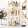 MOKANI 360 Rotating Makeup Organizer for Vanity, 3 Tier Adjustable Perfume Organizer for Dresser, Multi-Function Spinning Cosmetics Skincare Storage for Bedroom, Dresser, Countertop, Clear