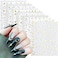 12 Sheets Gold Nail Art Stickers Decal 3D Self-Adhesive Metallic Geometry Star Moon Planet Heart Nail Art Design Stickers for Acrylic Nails Supplies DIY Manicure Decoration Accessories for Women Girls