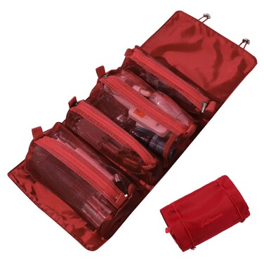 4 In 1 Detachable Toiletry Bag Hanging Roll-Up Makeup Bag Large Capacity Travel Wash Bag Mesh Cosmetic Bag Portable Foldable Toiletry Bag Waterproof Cosmetic Organizer Bag For Travel Daily