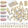 52 Pieces Letters Nail Stud Stickers Alloy Rhinestone Letter Charms 3D Capital Alphabet Nail Studs English Alphabet Charms Decoration for Women Adults Making Crafts DIY Manicure