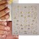 Gold Evil Eye Nail Stickers 5D Embossed Nail Decals Self-Adhesive Nail Art Supplies Manicure Stickers for Nails Art Decoration (Style-11)