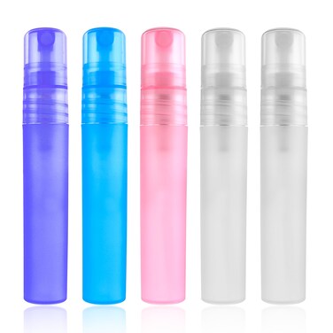 cobee Mini Portable Spray Bottles, Refillable Perfume Bottles Travel Size Small Sample Empty Bottle Containers Travel Outings Spray Boxes Dispensers for Perfume Makeup Remover(5 Packs, 5ml/0.17 oz)