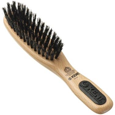 Kent PF10 Natural Boar Bristle Brush - Hair Straightening, Styling and Smoothing for Short to Medium Length Hair, Travel-Friendly
