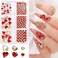 6Girds 767PCS 3D Red Heart Nail Art Charms Love Gems Glitter Decoration Red Valentine's Day Nail Heart Round Diamond Frame Studs Metal Rhinestones for Women Decorations Manicure Charms
