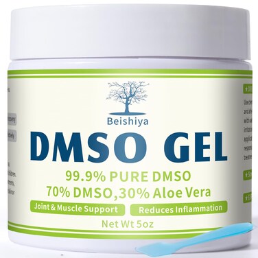 DMSO Gel with Aloe Vera, DMSO Gel 99.9 Pure for Pain Relief, DMSO Pharmaceutical Grade, Muscle &amp; Joint Comfort, Relieve Inflammation, Reduces Swelling, Low Odor, Non-Gresay, 5 Oz
