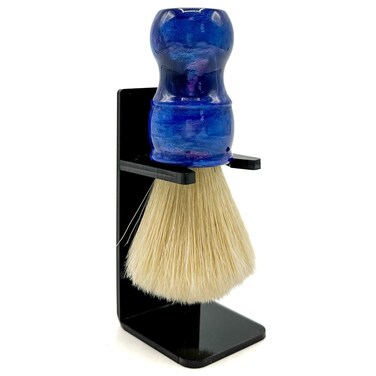 Parker Safety Razor, THE BIG BLUE BOAR, Deluxe Iridescent Blue Handle Boar Shaving Brush &amp; Stand