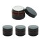 4 Pack 1oz Amber Glass Jars with Lids, 30ml Reusable Empty Round Container for Creams, Lotion, Cosmetic